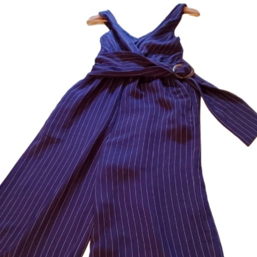 Flying Tomato Jumpsuit Womens Size S Pinstripe Ganster Wife Summer